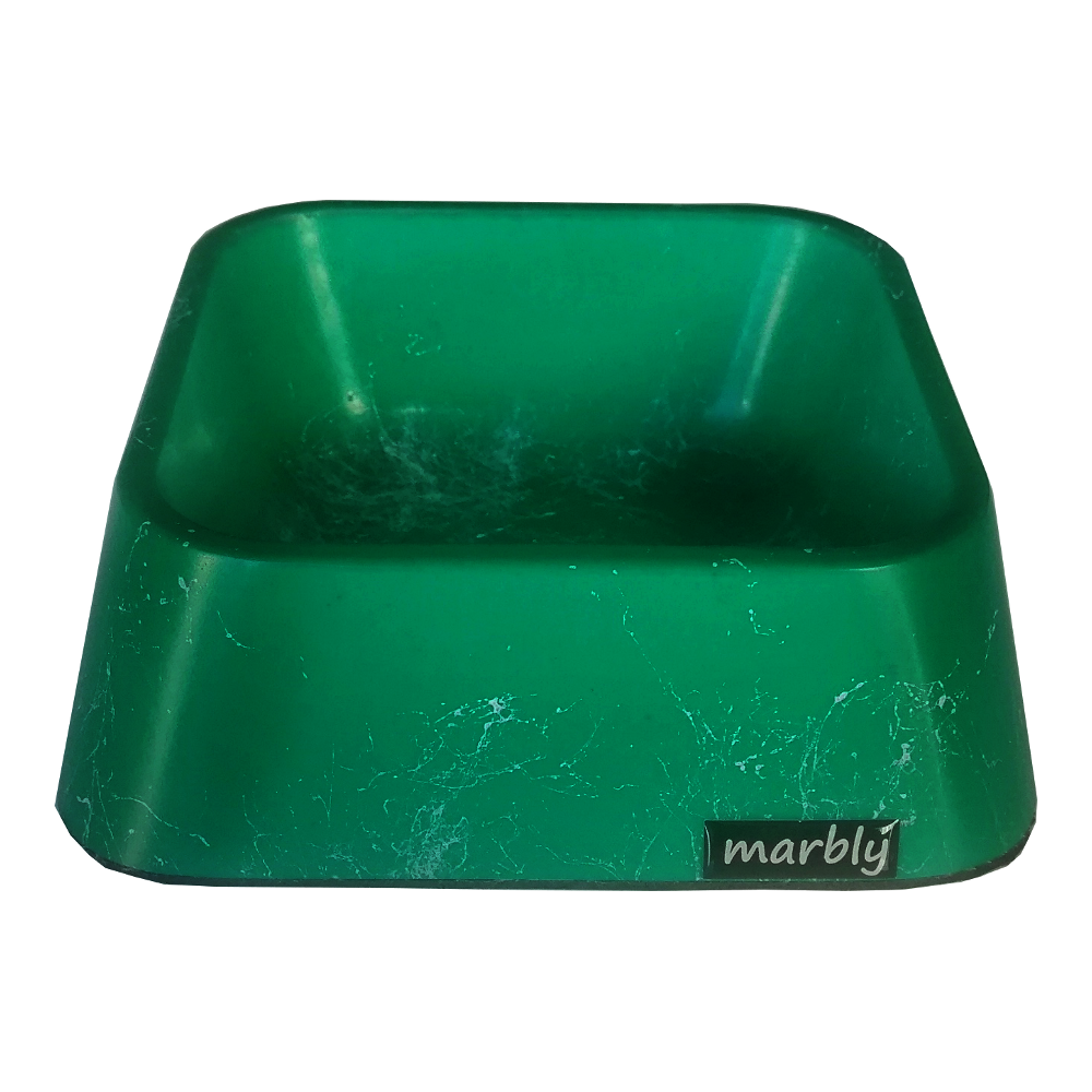CLZ205 Marbly Yeşil Dalgalı Mermerit Köpek Mama Su Kabı 500 ml