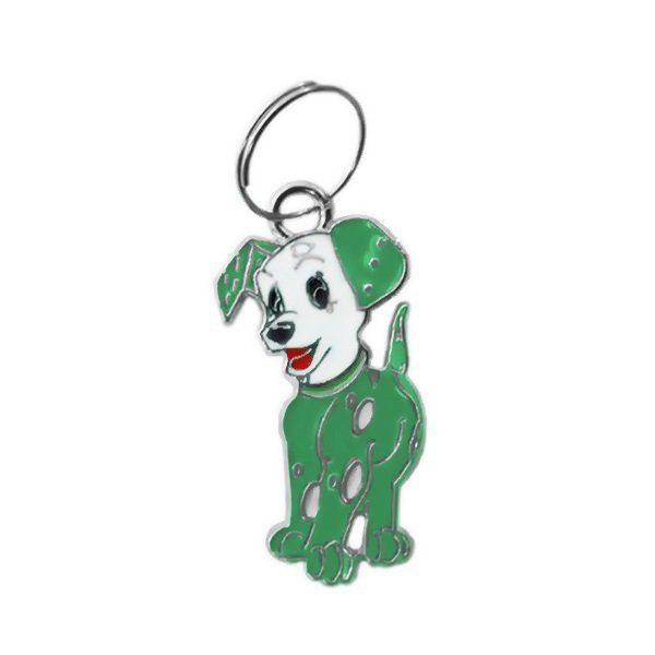 Köpek Tasma Aksesuarı Dalmaçyalı Köpek İsimlik 2.5 cm Yeşil