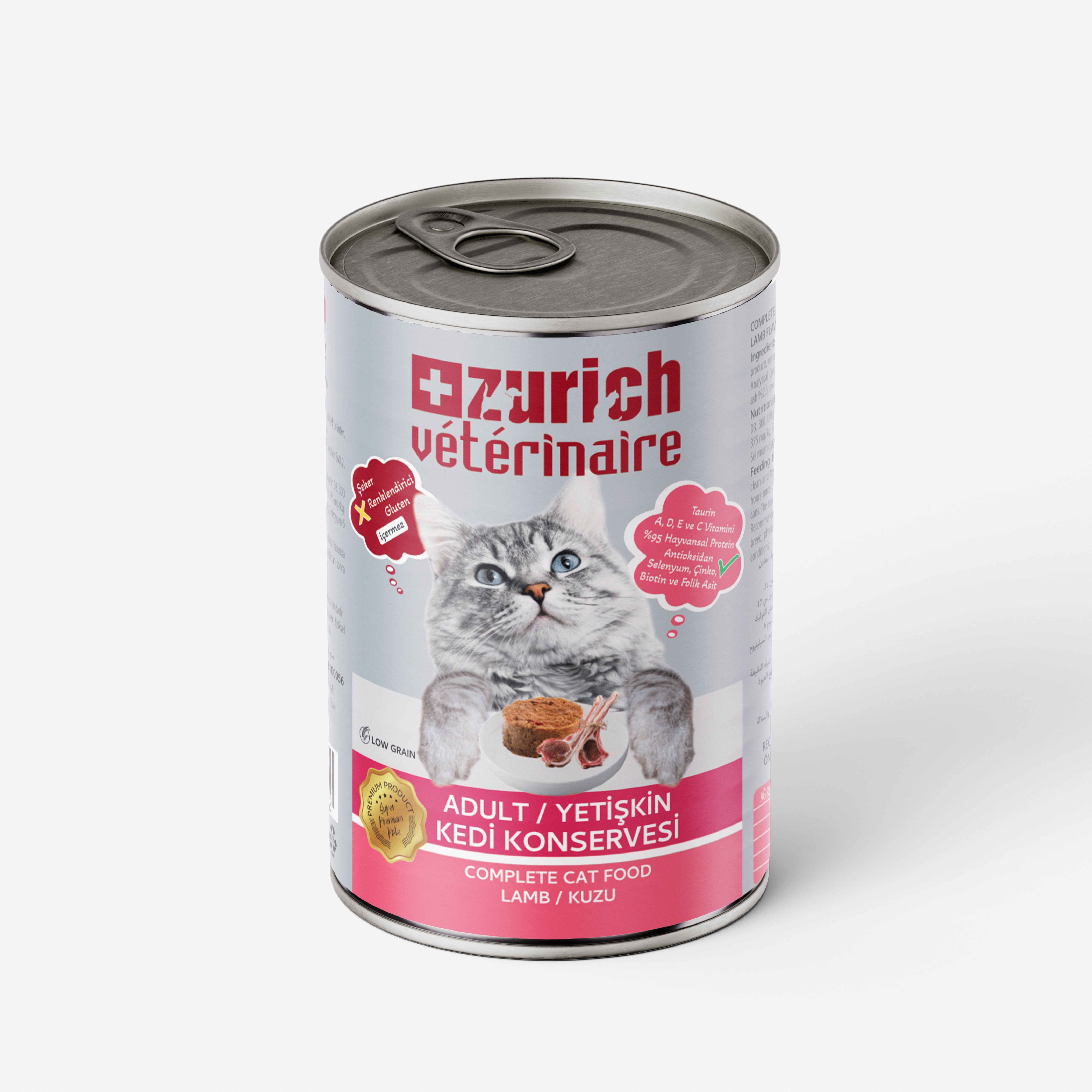Veterinaire Pate Kuzulu Yetişkin Kedi Konservesi 415 gr