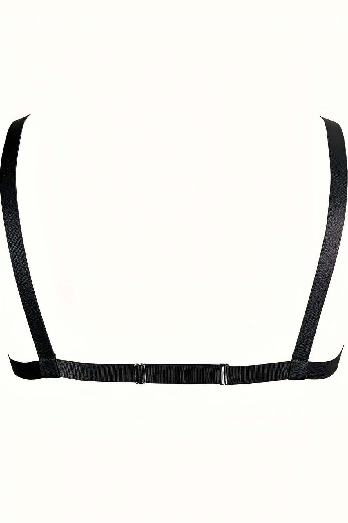 CLZ41 Zincirli Lastik Göğüs Harness - Ürün Rengi:Siyah